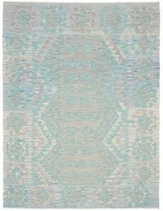 Tappeto Kilim Stilizzato Azzurro Grigio 134x176 Cm