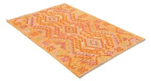 Tappeto Kilim Geometrico Arancione Giallo 104x153 Cm