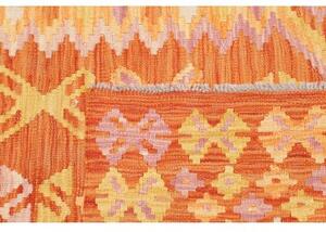 Tappeto Kilim Stilizzato Arancione Giallo 100x146 Cm