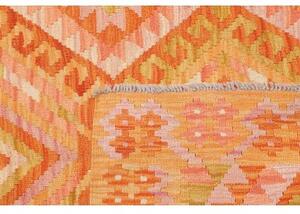 Tappeto Kilim Geometrico Arancione Beige 103x152 Cm