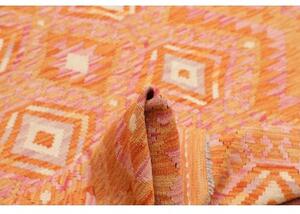 Tappeto Kilim Geometrico Arancione Rosa 121x175 Cm
