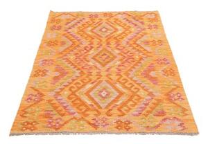 Tappeto Kilim Geometrico Arancione Giallo 104x153 Cm
