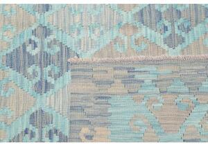 Tappeto Kilim Geometrico Azzurro Beige 155x197 Cm