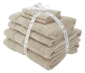 Set di asciugamani per viso e corpo tipo terry beige in cotone 6 pz Anti-Bacterial – Catherine Lansfield