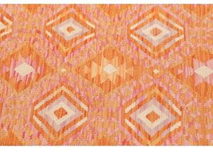 Tappeto Kilim Geometrico Arancione Rosa 121x175 Cm
