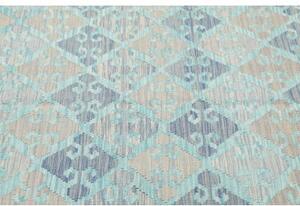 Tappeto Kilim Geometrico Azzurro Beige 155x197 Cm