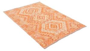 Tappeto Kilim Geometrico Arancione Beige 103x148 Cm