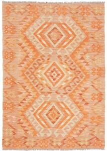 Tappeto Kilim Geometrico Arancione Beige 103x148 Cm