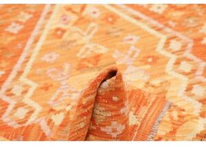 Tappeto Kilim Stilizzato Arancione Beige 104x148 Cm