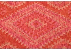 Tappeto Kilim Geometrico Rosso Arancione 126x170 Cm