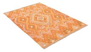 Tappeto Kilim Geometrico Arancione Beige 109x151 Cm