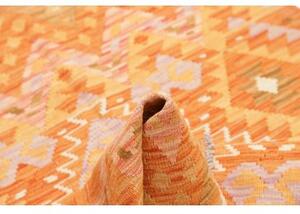 Tappeto Kilim Geometrico Arancione Beige 109x151 Cm