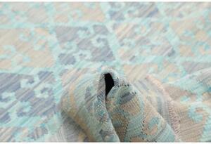 Tappeto Kilim Geometrico Azzurro Beige 155x197 Cm