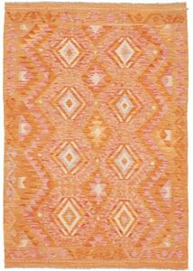 Tappeto Kilim Geometrico Arancione Rosa 121x175 Cm