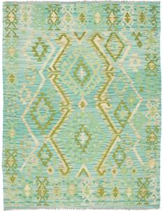 Tappeto Kilim Geometrico Verde Acqua Verde Oliva 137x178 Cm