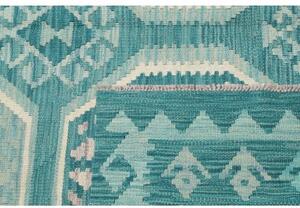 Tappeto Kilim Stilizzato Turchese Azzurro 159x203 Cm