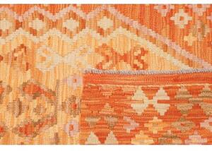 Tappeto Kilim Stilizzato Arancione Beige 104x148 Cm
