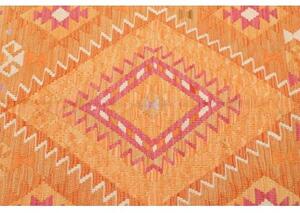 Tappeto Kilim Geometrico Arancione Rosa 100x146 Cm