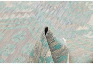 Tappeto Kilim Stilizzato Azzurro Grigio 134x176 Cm