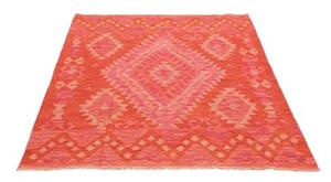 Tappeto Kilim Geometrico Rosso Arancione 126x170 Cm