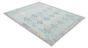 Tappeto Kilim Geometrico Azzurro Beige 155x197 Cm