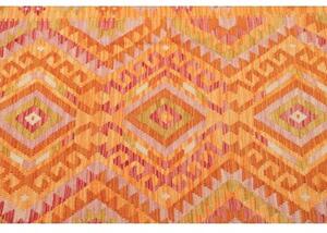 Tappeto Kilim Geometrico Arancione Giallo 104x153 Cm