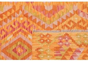 Tappeto Kilim Geometrico Arancione Giallo 104x153 Cm