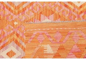 Tappeto Kilim Geometrico Arancione Rosa 121x175 Cm