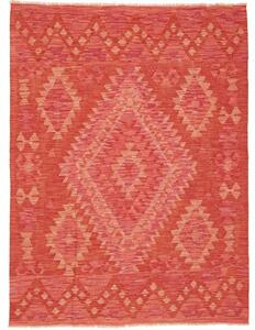 Tappeto Kilim Geometrico Rosso Arancione 126x170 Cm