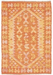 Tappeto Kilim Stilizzato Arancione Giallo 100x146 Cm