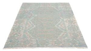 Tappeto Kilim Stilizzato Azzurro Grigio 134x176 Cm