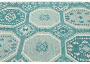 Tappeto Kilim Stilizzato Turchese Azzurro 159x203 Cm