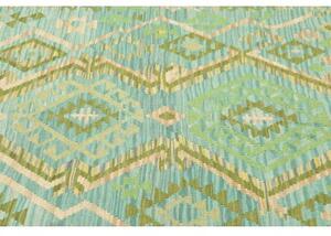 Tappeto Kilim Geometrico Verde Acqua Verde Oliva 137x178 Cm