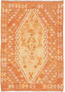 Tappeto Kilim Stilizzato Arancione Beige 104x148 Cm