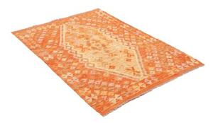 Tappeto Kilim Stilizzato Arancione Beige 104x148 Cm