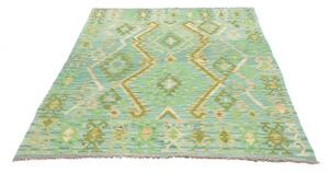 Tappeto Kilim Geometrico Verde Acqua Verde Oliva 137x178 Cm