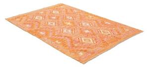 Tappeto Kilim Geometrico Arancione Rosa 121x175 Cm