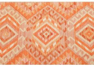 Tappeto Kilim Geometrico Arancione Beige 103x148 Cm
