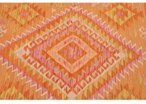 Tappeto Kilim Geometrico Arancione Rosa 100x147 Cm
