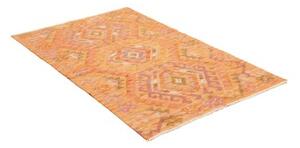 Tappeto Kilim Geometrico Arancione Rosa 102x151 Cm