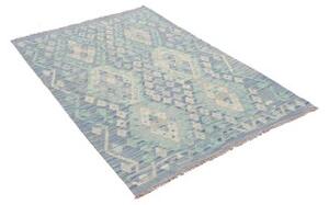 Tappeto Kilim Geometrico Azzurro Avorio 103x150 Cm