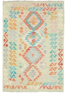 Tappeto Kilim Geometrico Verde Salvia Multicolore 97x145 Cm