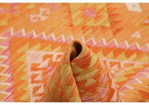 Tappeto Kilim Geometrico Arancione Rosa 100x147 Cm