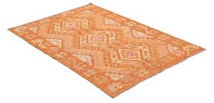 Tappeto Kilim Geometrico Arancione Beige 104x152 Cm