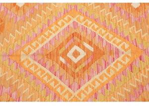 Tappeto Kilim Geometrico Arancione Rosa 103x145 Cm