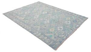 Tappeto Kilim Geometrico Azzurro Verde Acqua 157x205 Cm