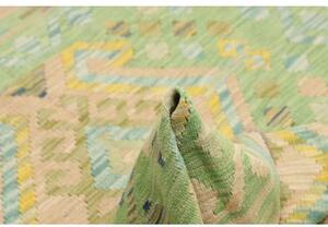 Tappeto Kilim Stilizzato Verde Beige 100x144 Cm