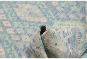 Tappeto Kilim Geometrico Azzurro Avorio 103x150 Cm