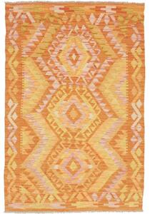 Tappeto Kilim Geometrico Arancione Giallo 99x147 Cm