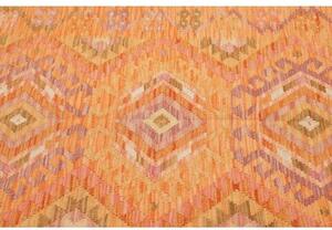 Tappeto Kilim Geometrico Arancione Rosa 102x151 Cm